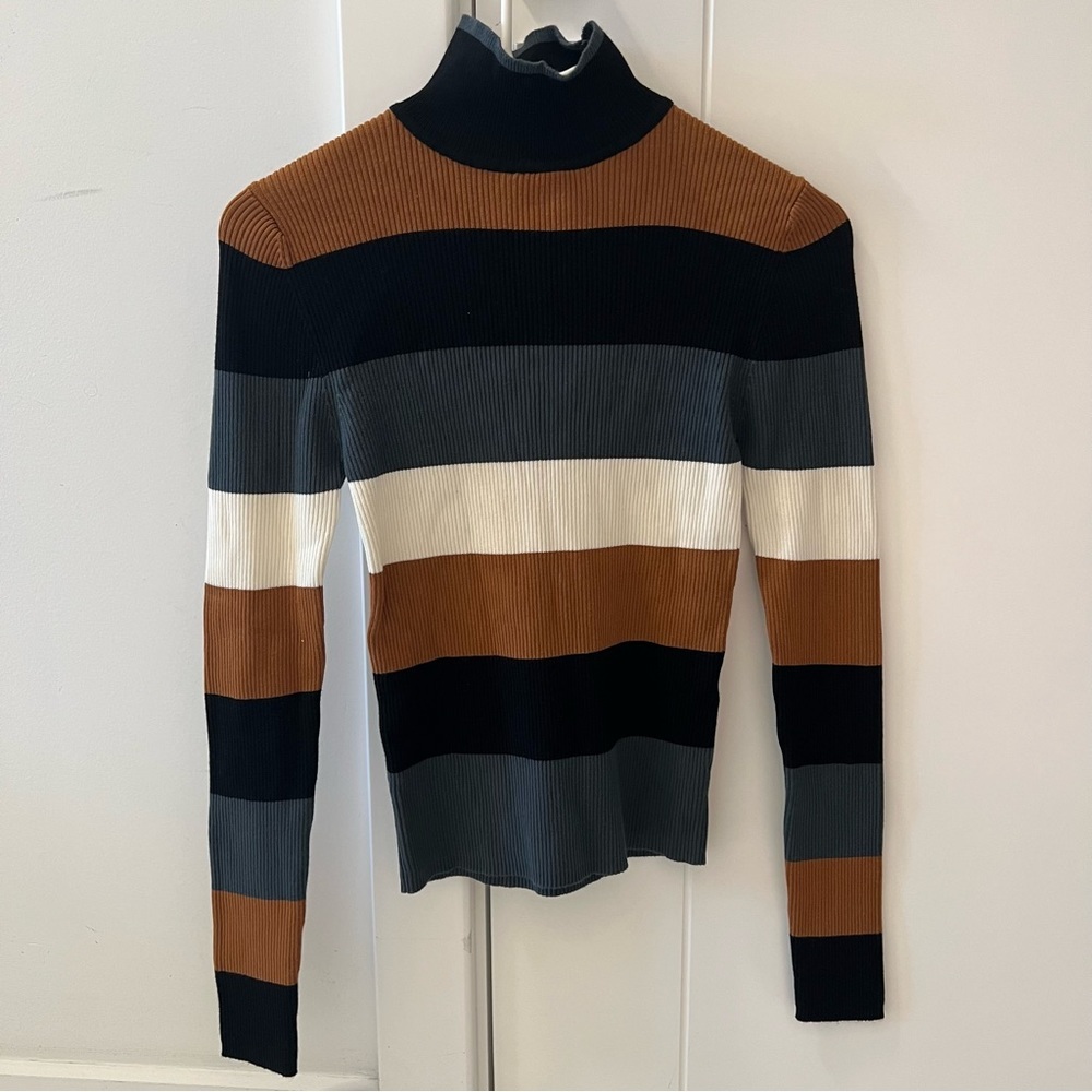 Zara Striped Turtleneck Long Sleeve Sweater- Size M; Beautiful!!!